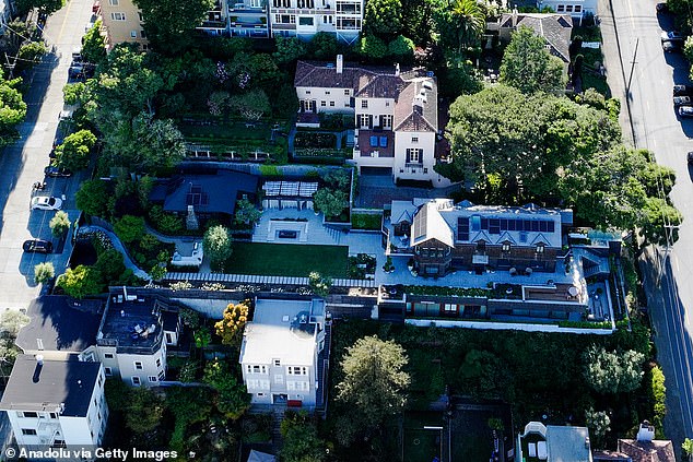 A view of OpenAI CEO Sam Altman's house in Russian Hill after a suspected Molotov cocktail attack in San Francisco, California, United States on April 13