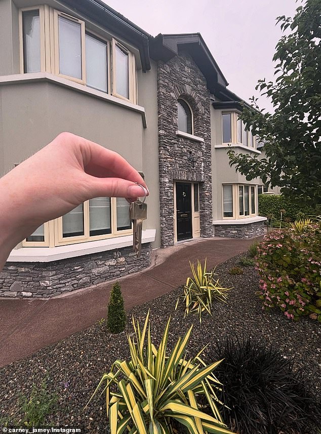 Ms Carney had recently inherited a sum in the region of $1million following the death of her father and had shared a post on social media of her holding keys to her new gated property