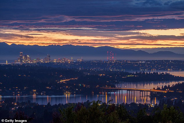The search area for the missing teenager is approximately 10 square miles and includes water surrounding the Lacey V. Murrow Memorial Bridge (pictured), per Mercer Island police