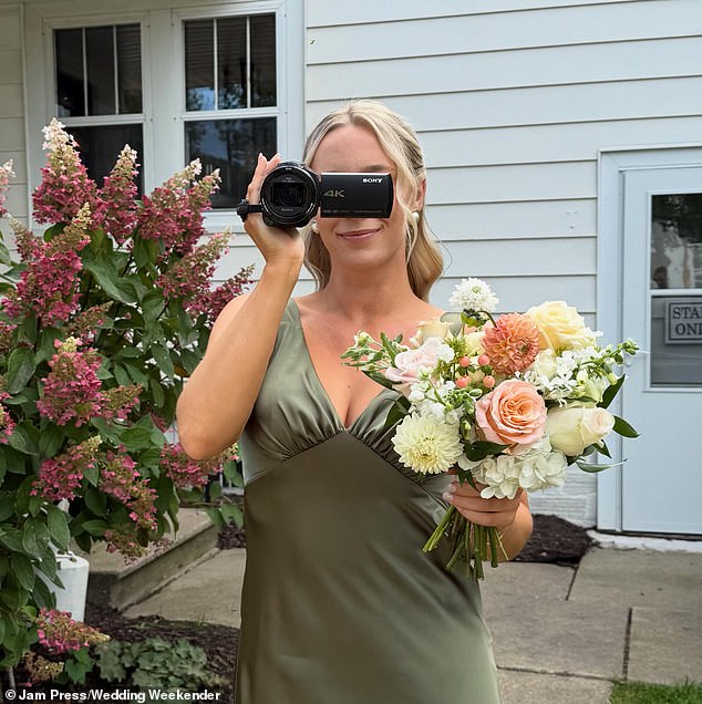 She piqued interest using TikTok and Instagram; of which a few of her initial posts went viral – and led to a popular boost in sales. Pictured is a wedding guest using her camera