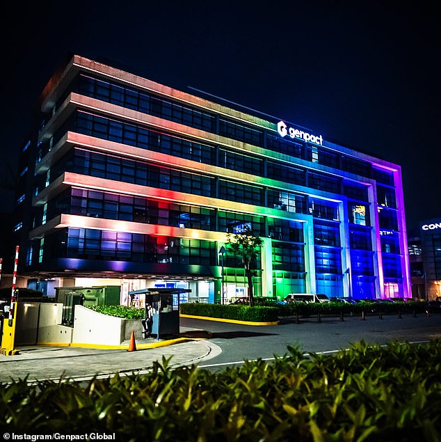 Genpact's headquarters in the Philippines lit up in honour of Pride