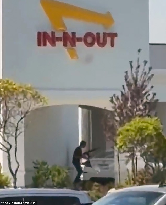 A clip also showed Williams opening fire from the drive-thru, sending dozens of terrified witnesses scrambling for their lives