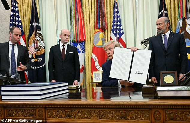 Senior Trump adviser Stephen Miller likened birth tourism to fraud during the Oval Office signing ceremony