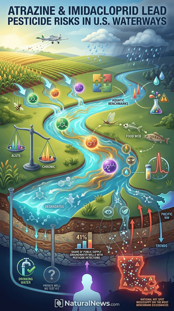 Atrazine and Imidacloprid Lead Pesticide Risks in U.S. Waterways, USGS Study Finds