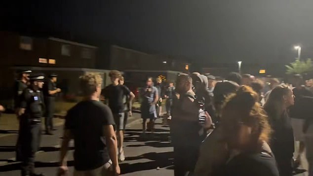 Historic market town plunged into two nights of violence as angry protesters storm three properties 'housing asylum seekers'