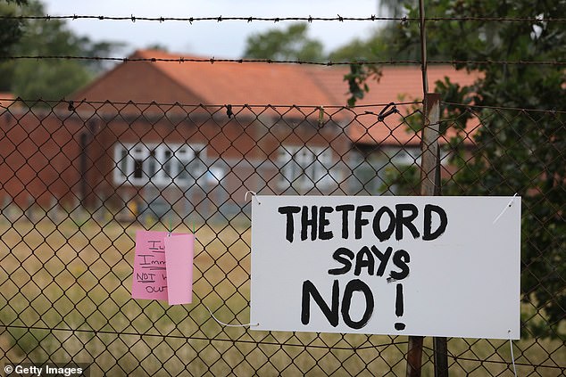 RAF Barnham in Suffolk, which is just three miles from Thetford, has been earmarked by the government to take 1,250 asylum seekers