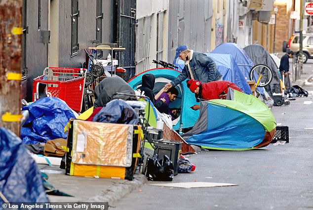 Spiraling drug-fueled crime in San Francisco's downtown area (pictured in 2024) has prompted a mass exodus of retailers from the city in recent years, but it started making a comeback last year as police cracked down on street violence and store break-ins