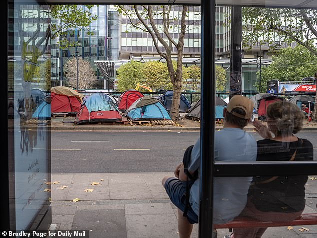 The majority of the camp are understood to be from Romania and Bulgaria