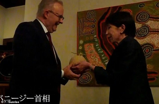 In an episode of the Bush Deep podcast with Nikki Osborne, Albanese recalled being given a 'royal melon' by Sanae Takaichi during her first visit to Australia in May