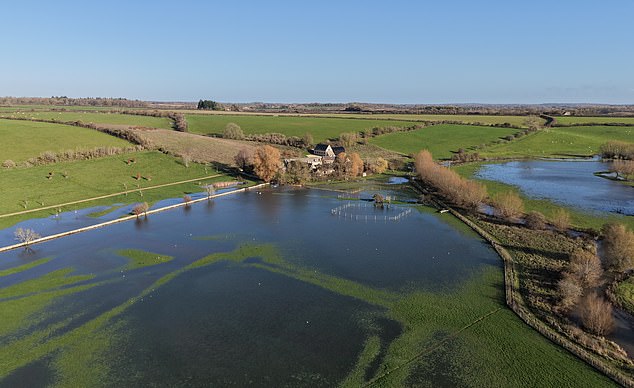 Pictured: Flooding at the couple's estate