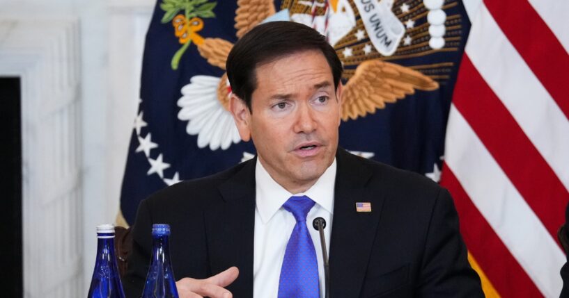 Secretary of State Marco Rubio speaks during a roundtable on the American mining industry with President Donald Trump at the U.S. Department of State on Aug. 7, 2026, in Washington, D.C.