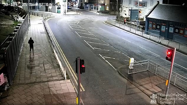 CCTV footage released by the Crown Office showed Sheikhi in Falkirk before the attacks