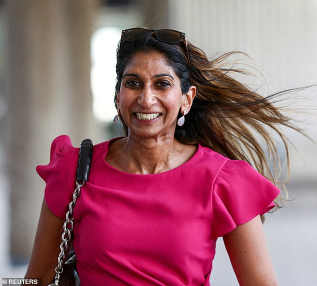Reform UK Spokesperson for Education, Skills and Equality, Suella Braverman arrives at Millbank Tower