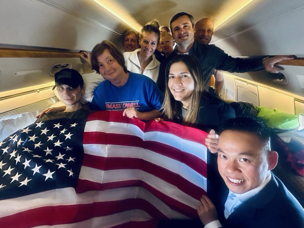 Robert Gillman returns home with his mother. Photo: Donald Trump, Truth Social. 