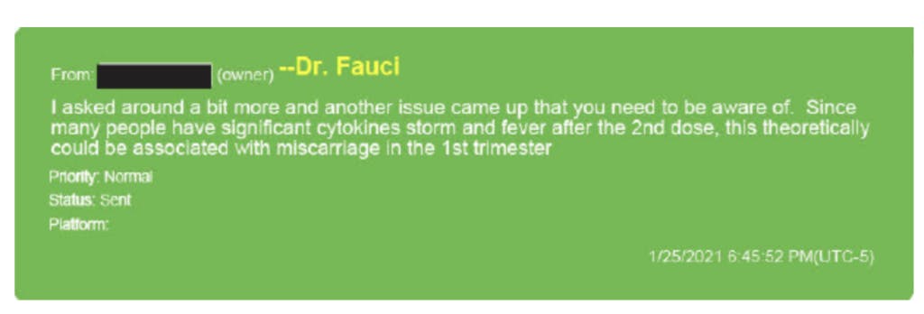 SEE IT: Fauci’s Texts About Vax Miscarriage Risk Don’t Line Up With Public Statements
