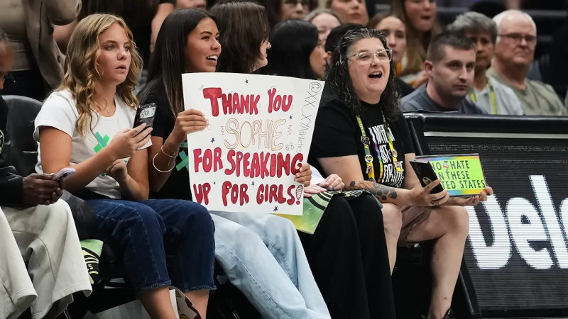 Fans of Sophie Cunningham at WNBA game