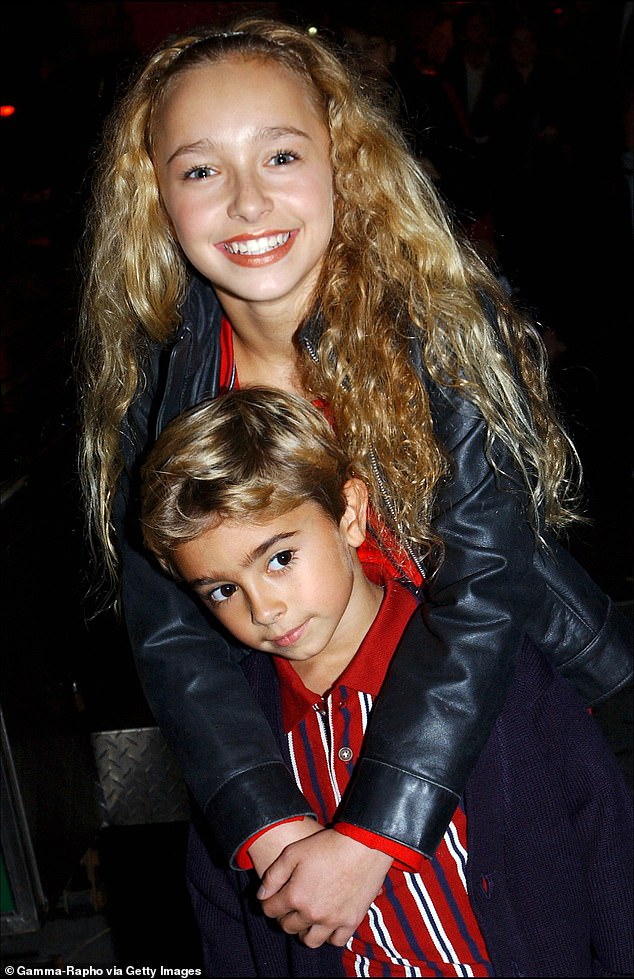 Hayden Panettiere is pictured with her younger brother Jansen, who died suddenly in 2023 aged just 28. The siblings are seen when they were children
