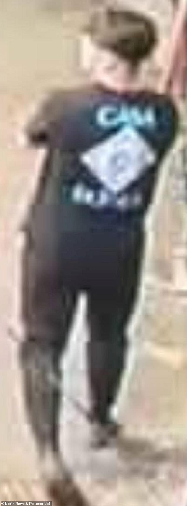 Liam was last seen wearing black joggers, Nike trainers and a black T-shirt with large text and a diamond logo on the back