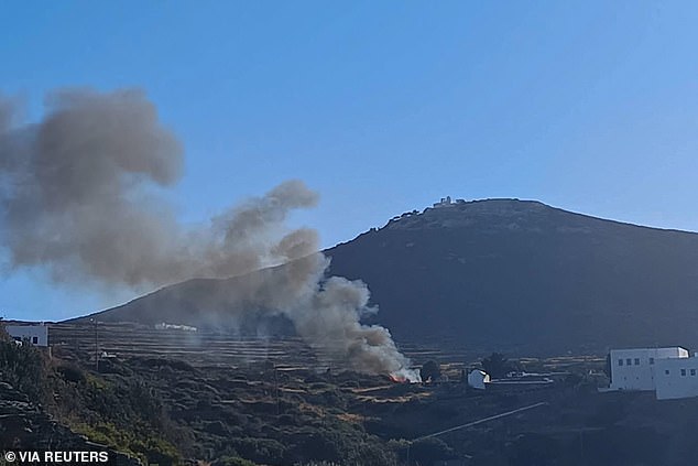 The crash on the Greek island of Sifnos happened at around 6.15pm local time on Monday