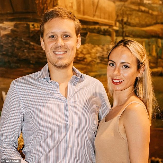 Pictured together are married couple Dr James Escoda-Francoli and Carolina Sampietro, an aesthetics practitioner, who hired Mr Beltri to work on the beauty clinic they were building