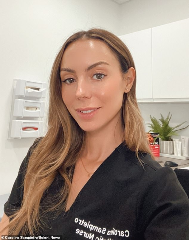 Aesthetics practitioner Carolina Sampietro (pictured) was the subject of abusive messages from Mr Beltri, a tribunal heard
