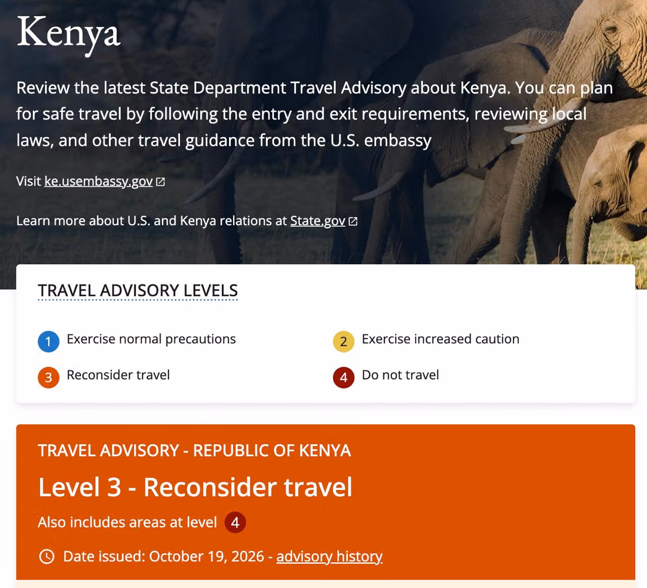 State Department increases travel advisory to Level 3