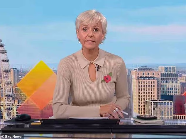 Sky's breakfast news programme presenter Anna Jones also wore a poppy on the first day of this year's charity appeal