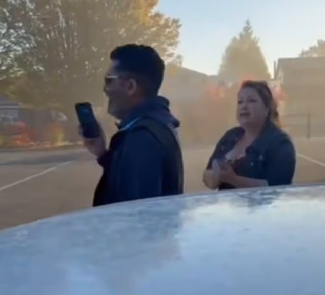 The man eventually called 911 and reported the incident while the woman continued to rant