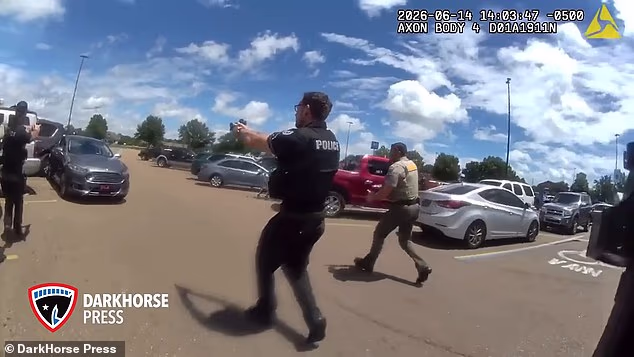Chaotic bodycam footage showed officers sprint out of the Walmart and confront Wiley and Ferrell in their vehicle after the two women were allegedly caught shoplifting
