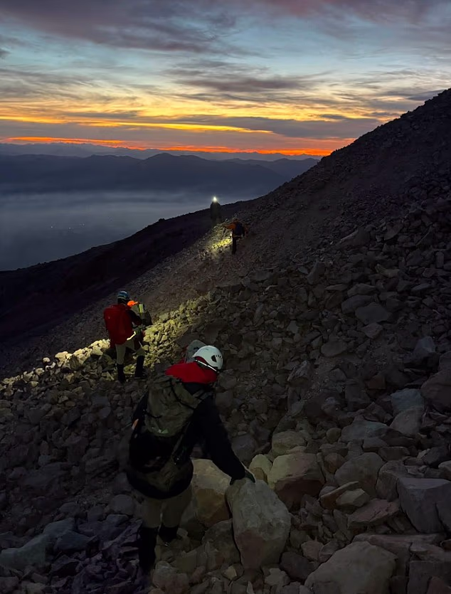 While crossing the large glacier towering at 12,600 feet, the climber tumbled through a snow bride and severely injured his leg