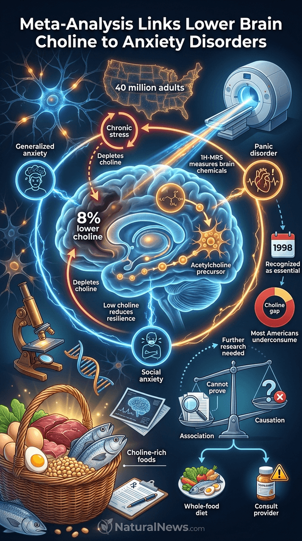 Meta-Analysis Links Lower Brain Choline to Anxiety Disorders