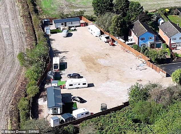 The latest aerial view of the 0.9 acre green belt site at Townshend Avenue in Irby, Merseyside