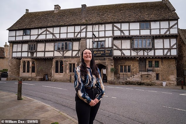 Emily Mingham, who serves as assistant manager at The George Inn in Norton St Philip, Somerset