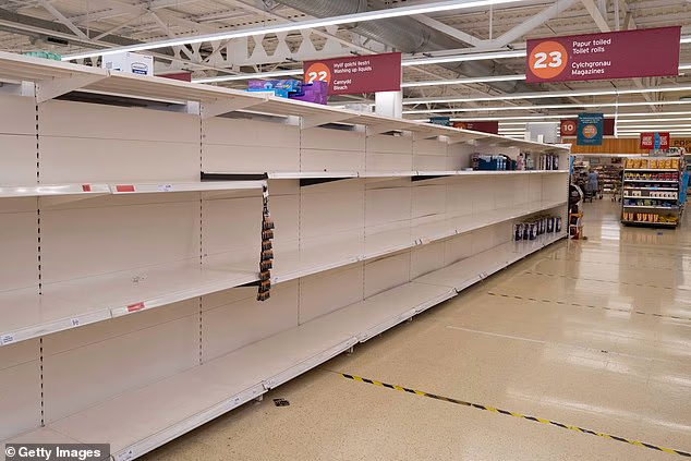 The guide advises Britons on what to do if supermarket shelves are left empty, but Ana said the advice to stockpile for three days was insufficient