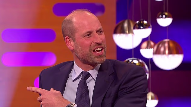 William appeared entirely at ease with the teasing as he joined in the light-hearted conversation, in a rare glimpse of the man behind the royal title