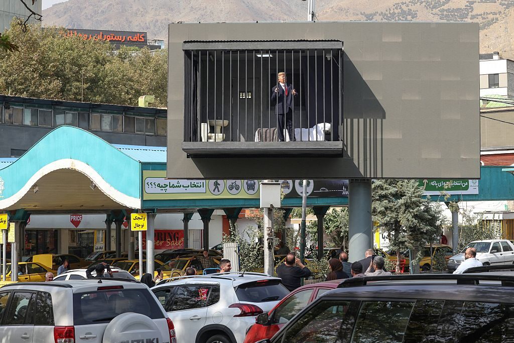 Iran Imprisons 'Trump' in Cage Above Tehran