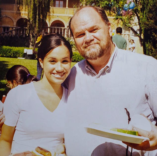 Meghan visited her father on set whenever she got the chance and even kissed the screen when his name came up on the credits of the TV show on which he was lighting director