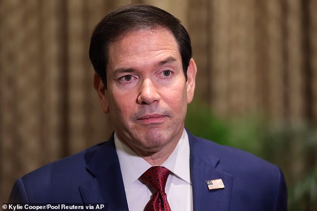 The memo, written by Director of National Intelligence Jay Clayton and addressed to Secretary of State Marco Rubio (pictured), suggests the information should be used as part of a continued effort to draw down personnel at US embassies