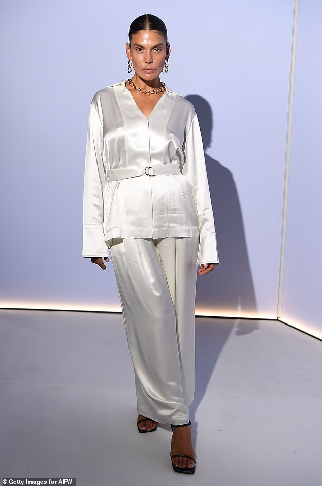 Ms Negara, a 38-year-old Australian-Balinese model, is pictured at Australian Fashion Week in Sydney on May 14, 2024