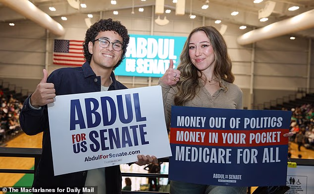 Supporters of Abdul El-Sayed before a rally in late October
