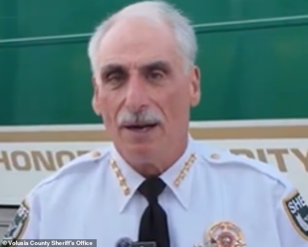 'We are not going to tolerate threats to assassinate the president,' Volusia County Sheriff Mike Chitwood (pictured) said in an X post announcing her arrest, adding that Albro was 'learning that the hard way'