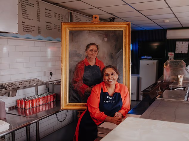 Pindy Kaur, owner of Ocean Fish Bar in Barnsley, described her portrait as beautiful