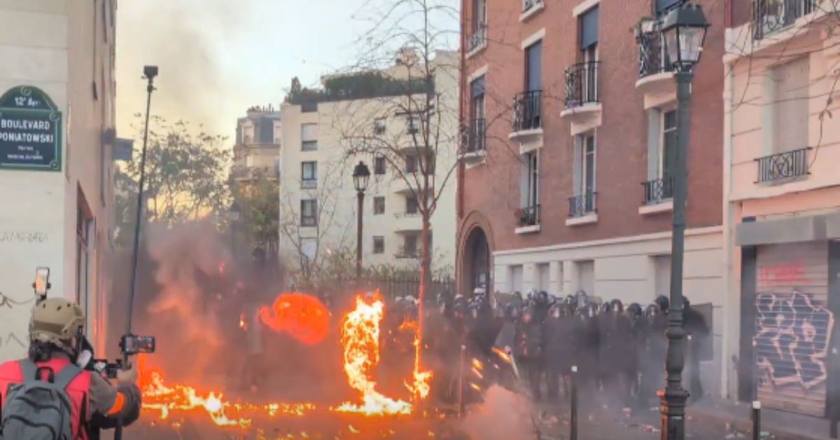 Horrific: Paris Rioter Hurls Firebomb Straight into Police Line, Engulfing Officer in Flames During Third Weekend of Violent Chaos (VIDEO)