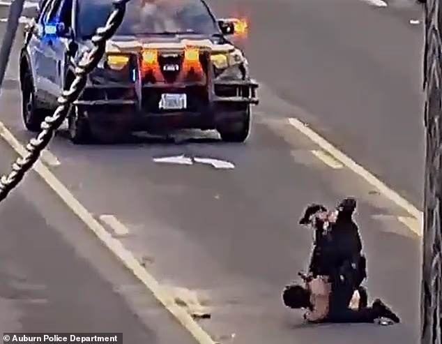 Bryant continues raining down punches on Valles for more than 20 seconds, striking him with such force that the officer later required hospital treatment for injuries to his hands