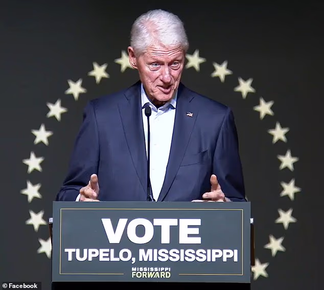 Former President Bill Clinton spoke out against what he called 'the corruption' of Donald Trump's presidency and the Iran War in a campaign speech in Mississippi