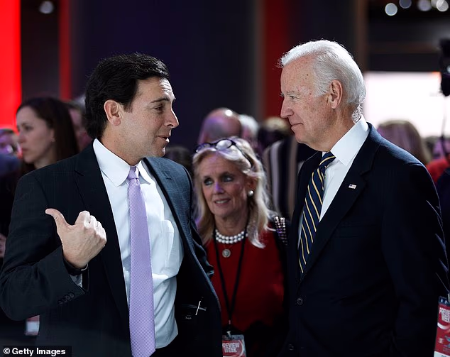 Then Vice President Joe Biden is seen here with Mark while he was in charge of the motoring giant in January of 2017