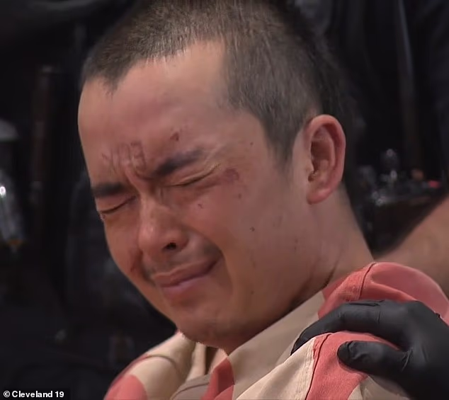 He also appeared to fake cry and smile menacingly toward the courtroom cameras