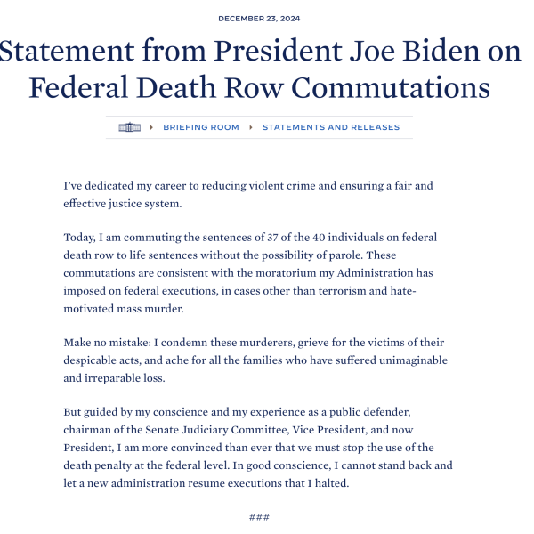 CONFIRMED: Joe Biden Commutes 37 of 40 Federal Death Row Inmates