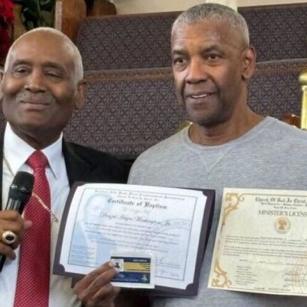 Watch: Denzel Washington Baptized and Becomes a Minister -- 'It Took a While but I'm Here'